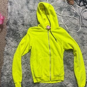 Neon Yellow Zip-Up Hoodie
